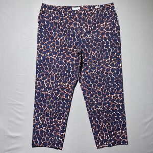 St. John‎ Sport Emma Pants Womens 16 Navy Auburn Animal Print Made in USA